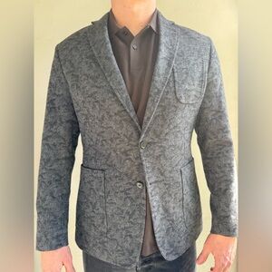 Billy Reid Men’s Blazer.  Subtle Camo Pattern.  Gray